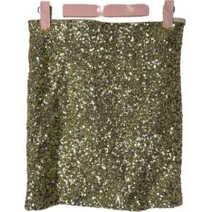 Arden B Gold Sequin Bodycon Mini Skirt Party Holiday Night Out XS